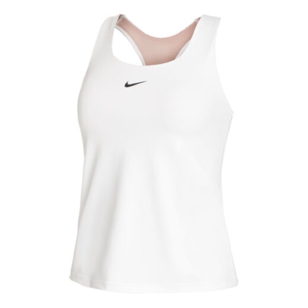 Nike Dri-Fit Swoosh Bra Tank-Top Damen White Training Tank with Black Logo